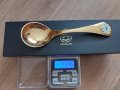 Позлатена сребърна лъжичка 1980 1981 GEORG JENSEN, снимка 3