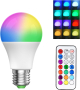 Крушка с променящ се цвят E27 10W димируема, RGBW LED с дистанционно, снимка 1 - Крушки - 44641873
