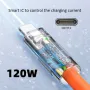 Бързо зареждащ USB Type C към Type C кабел с LED индикатор и 120W мощност, снимка 3