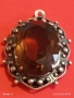 Винтидж сребърен медальон Арт Нуво стил с овален ОПУШЕН КВАРЦ ръчна майсторска изработка 13668, снимка 7