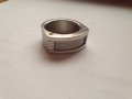 Оригинален стоманен пръстен с карбон SETTE, снимка 1 - Пръстени - 31877858
