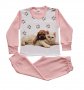 Детска пижама, розова, с кученце и котенце - НОВИ !