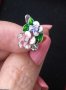 Уникални обеци с ръчно рисуван емайл и кристали - цветя, снимка 9