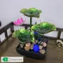 USB 3-степенен релаксиращ настолен,водопад-фонтан,LED пръстеновидна светлина за декорация, снимка 8