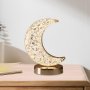 LED декоративна настолна лампа Луна, сензорна, трицветна, затъмняваща, снимка 9