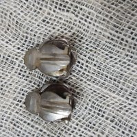 Сребърни обици-клипс и камъни, снимка 2 - Антикварни и старинни предмети - 31031087