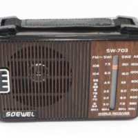 Радио, транзистор преносим Soewel SW-703AC SS000199 FM/TV, 9 станции, малък/220v и батерии, снимка 1 - Друга електроника - 42386220