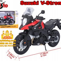 Suzuki V-Strom мащабен модел мотоциклет 1:12 Maisto, снимка 1 - Коли, камиони, мотори, писти - 38798323