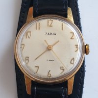 Мъжки позлатен часовник Zaria 17 jewels, снимка 2 - Антикварни и старинни предмети - 39709665