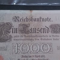 Банкнота 1000 райх марки 1910год. - 14595, снимка 2 - Нумизматика и бонистика - 29083904