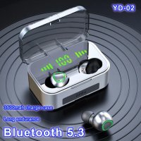Безжични слушалки YD02 TWS - Bluetooth V5.3, калъф за зареждане, Водоустойчиви, 1200 maH, снимка 2 - Безжични слушалки - 42902018