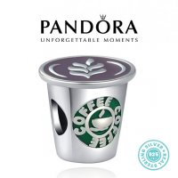 Талисман Pandora сребро 925 Starbucks Coffee mug charm. Колекция Amélie, снимка 1 - Гривни - 38165403