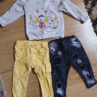Детски дънки и блузка, снимка 1 - Детски панталони и дънки - 40019951