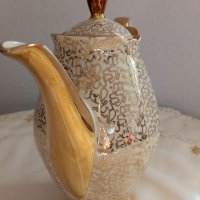 Немски порцеланов чайник с позлата , снимка 3 - Сервизи - 35317733
