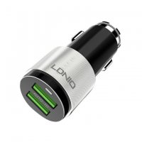 Зарядно устройство за кола LDNIO C403  Fast Charge, 4,2A, 2xUSB Port c Lightning  кабел, снимка 1 - Аксесоари за Apple - 30419597