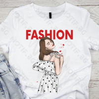 Дамска тениска Motif с цветна щампа  Fashion Girl / Мода / жена , снимка 1 - Тениски - 44812203