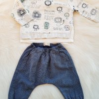 Дънки и блуза ZARA за бебе 3-6 месеца, снимка 1 - Комплекти за бебе - 31102218