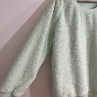 Макси еластична пухена блуза в бледо зелено -изключително мека и комфортна, снимка 2 - Блузи с дълъг ръкав и пуловери - 39971214