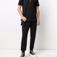 ALEXANDER McQUEEN Black Tape Logo Polo Мъжка Тениска с Яка size S и XXL, снимка 5 - Тениски - 40647778