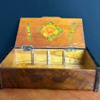 Махагонова дървена кутия 1900г., снимка 6 - Антикварни и старинни предмети - 44367678