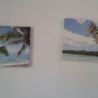 Колекция от 2 принта с палми върху канава, снимка 4 - Картини - 44302573