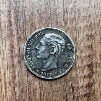 Монета 5 Песети  Alfonso XII , снимка 1 - Нумизматика и бонистика - 30961444