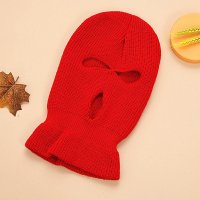 Зимна шапка маска - Red Balaclava, снимка 4 - Шапки - 30397933