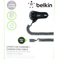 Micro USB зарядно за автомобил BELKIN с 2 USB порта, снимка 7 - Аксесоари и консумативи - 30909545