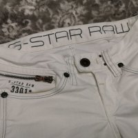 Разпродажба! G-Star оригинални дамски бели дънки, 24, снимка 1 - Дънки - 38630178