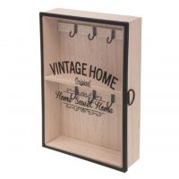 Дървена кутия за ключове със Vintage стъклена врата , снимка 2 - Декорация за дома - 31568262