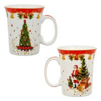2 броя Комплект коледни чаши Дядо Коледа и елха, 310мл, снимка 1 - Чаши - 42754284