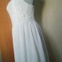 Кокетна бяла рокля с бродерия🍀👗S,M🍀👗арт.402, снимка 2 - Рокли - 29720943