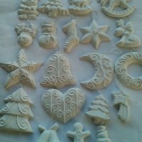 Коледни гипсови фигурки, снимка 1 - Декорация за дома - 30041059
