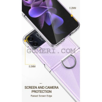 Samsung Galaxy Z Flip3 5G -Твърд Предпазен Кейс с Пръстен - Прозрачен, снимка 7 - Калъфи, кейсове - 36540651