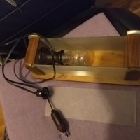 Нощна лампа от соца като нова с бутон 31х10х9см работеща, снимка 3 - Антикварни и старинни предмети - 44719178