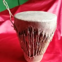Традиционен Стар Кожен АФРИКАНСКИ Барабан, снимка 1 - Антикварни и старинни предмети - 34244676