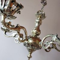 Старинен барок.Луксозно класическо осветление за хол,всекидневна -месингов полилей, лампа, снимка 5 - Полилеи - 22895966