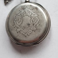 Стар сребърен джобен часовник с ключ, снимка 7 - Антикварни и старинни предмети - 44369462