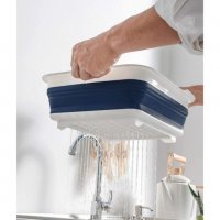 Силиконов сгъваем сушилник за чинии и прибори, снимка 4 - Аксесоари за кухня - 33939195
