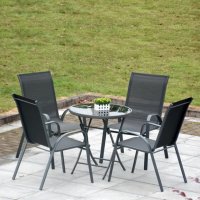 ПРОМОЦИЯ! Градински комплект - маса с 4 стола от плат, снимка 2 - Столове - 42807639