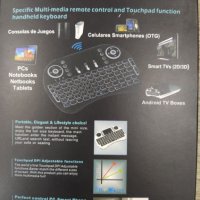 Безжична мини блутут клавиатура с тъчпад за PC, Android, Smart TV, TV box, снимка 2 - Друга електроника - 31339824