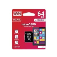 GOODRAM Micro SD 64GB, class 10 + adapter, снимка 3 - Карти памет - 30367493