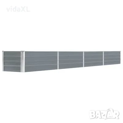 vidaXL Градинска висока леха поцинкована стомана 320x40x45 см сива（SKU:47052）, снимка 1