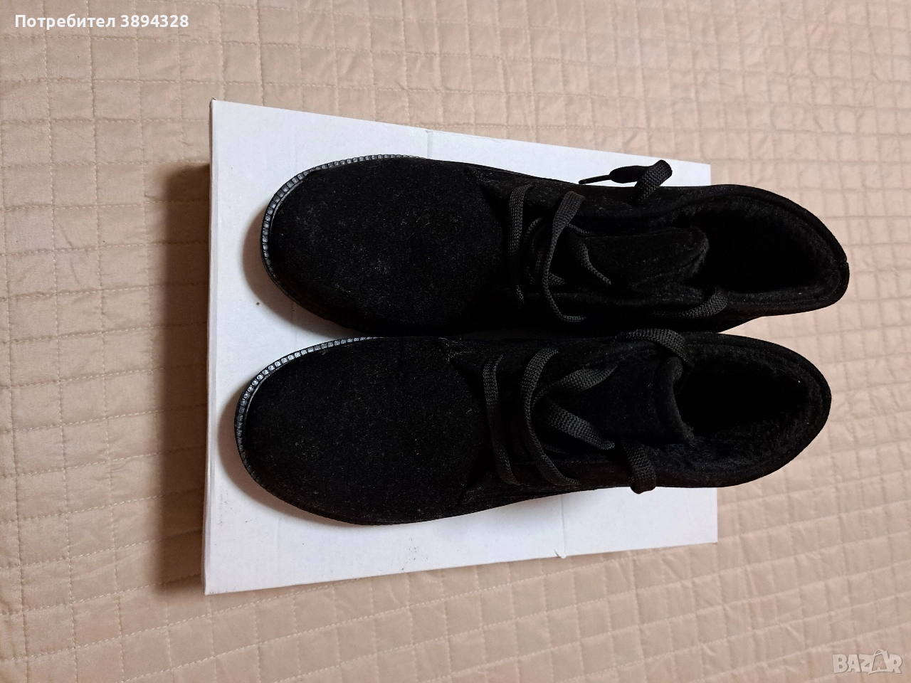 дамски боти от изкуствен велур, снимка 1