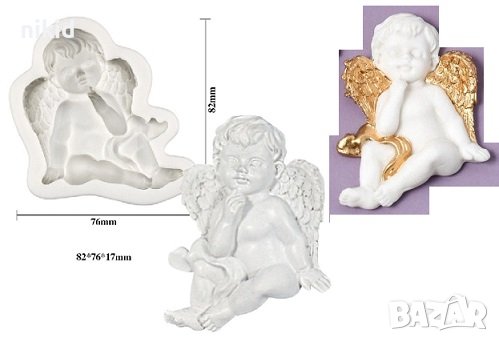 Ангел момче силиконов молд форма фондан шоколад гипс декор, снимка 1