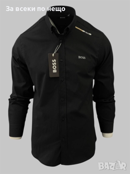 Hugo Boss Мъжка Черна Риза С Дълъг Ръкав Хуго Бос Код A1102, снимка 1