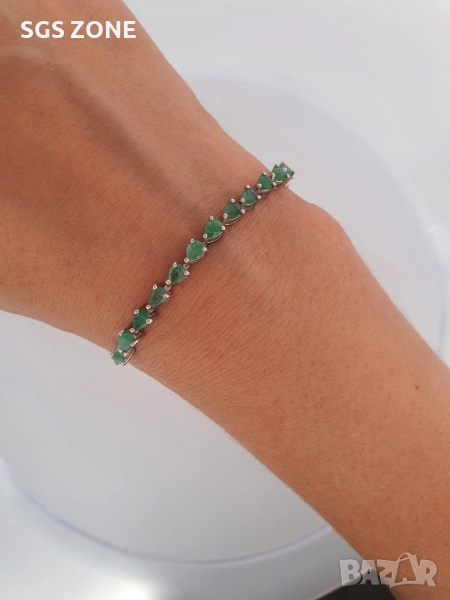 Тенис гривна с рубини, сапфири и изумруди, снимка 1