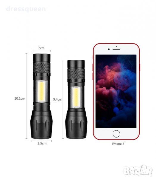 2844 Ултра ярко джобно фенерче XPE+COB със ZOOM, снимка 1