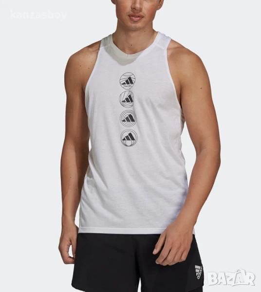 Adidas Run Logo Tank Top - страхотен мъжки потник КАТО НОВ 2ХЛ, снимка 1