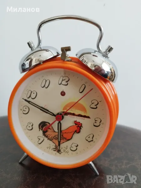 Стар механичен будилник, настолен часовник, снимка 1